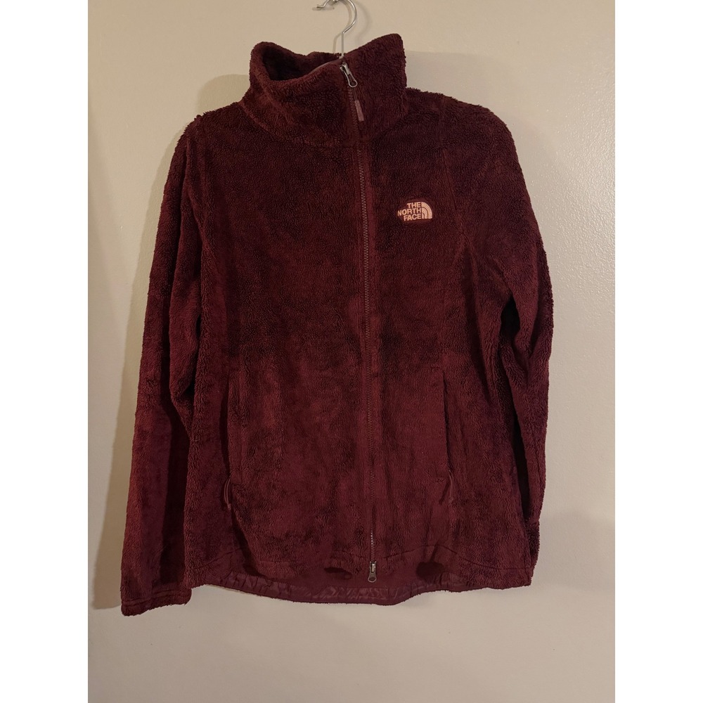 The North Face Osito Fleece Jacket Womens Medium Burgundy Maroon Full Zip Soft